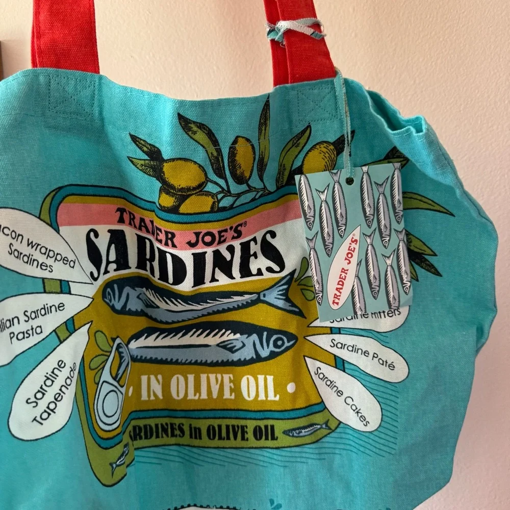 Trader Joe’s sardine tin tote reusable bag - Picture 2 of 4